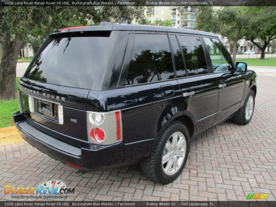 2008 Land Rover Range Rover V8 HSE Buckingham Blue Metallic / Parchment Photo #12