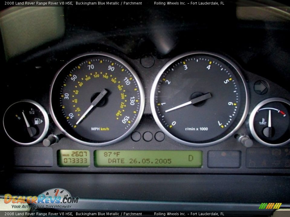 2008 Land Rover Range Rover V8 HSE Buckingham Blue Metallic / Parchment Photo #27