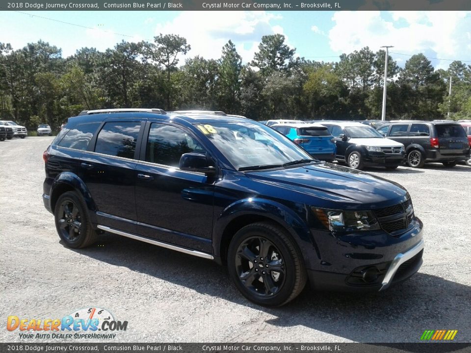 2018 Dodge Journey Crossroad Contusion Blue Pearl / Black Photo #7
