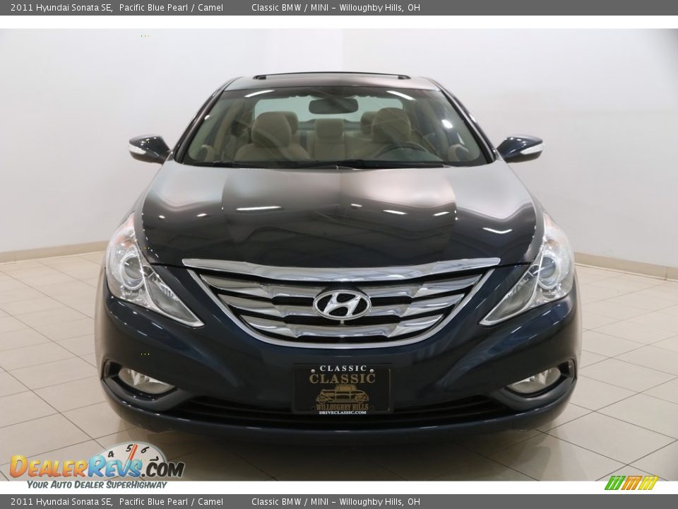 2011 Hyundai Sonata SE Pacific Blue Pearl / Camel Photo #2