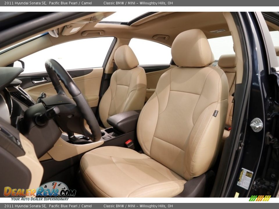 2011 Hyundai Sonata SE Pacific Blue Pearl / Camel Photo #8