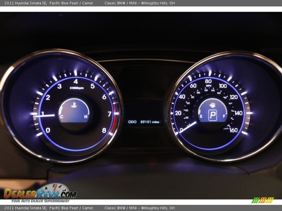 2011 Hyundai Sonata SE Pacific Blue Pearl / Camel Photo #11