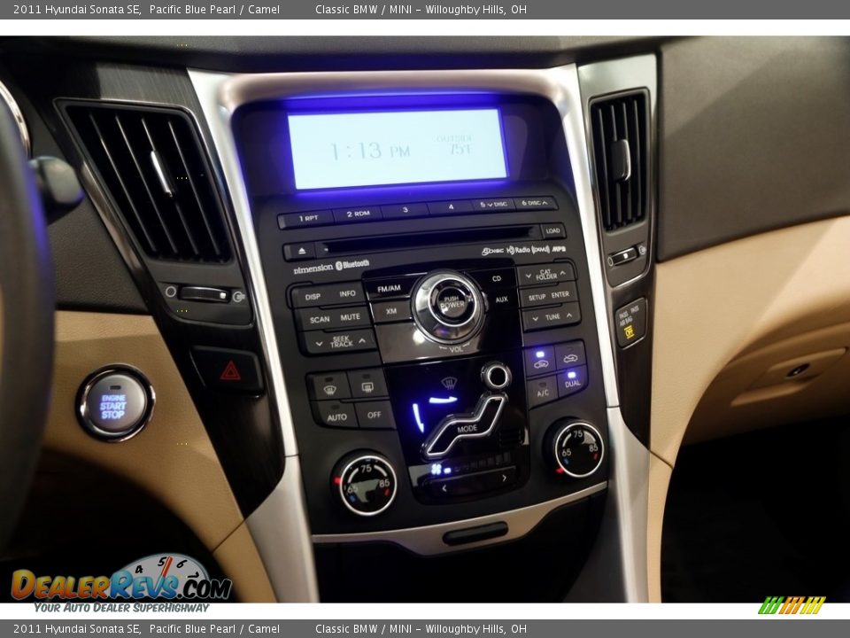 2011 Hyundai Sonata SE Pacific Blue Pearl / Camel Photo #12