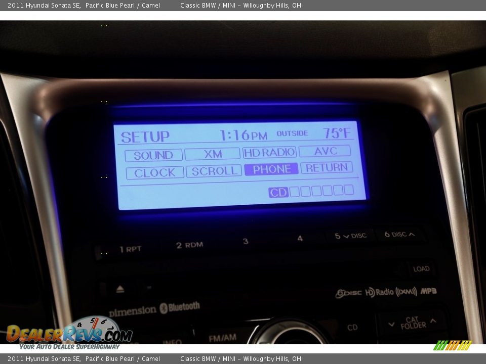 2011 Hyundai Sonata SE Pacific Blue Pearl / Camel Photo #14