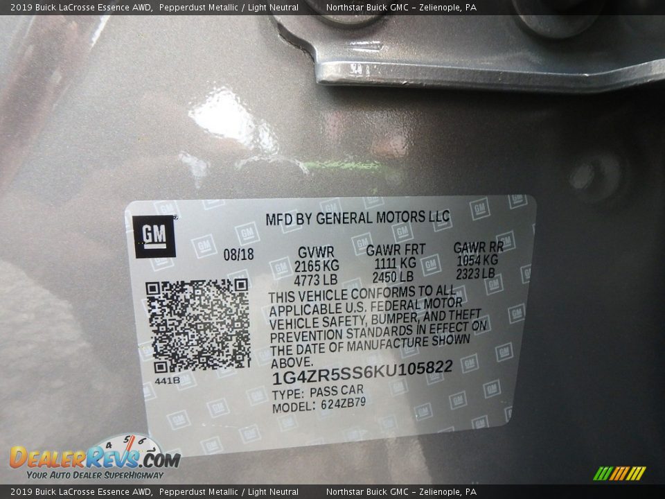 2019 Buick LaCrosse Essence AWD Pepperdust Metallic / Light Neutral Photo #14