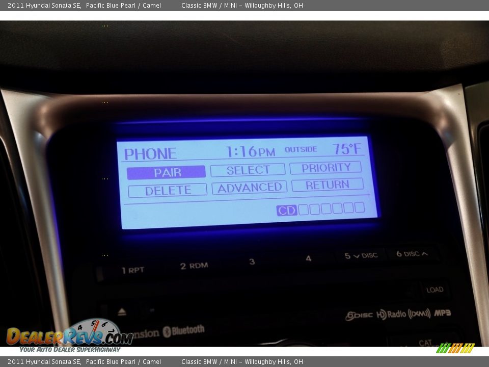 2011 Hyundai Sonata SE Pacific Blue Pearl / Camel Photo #15