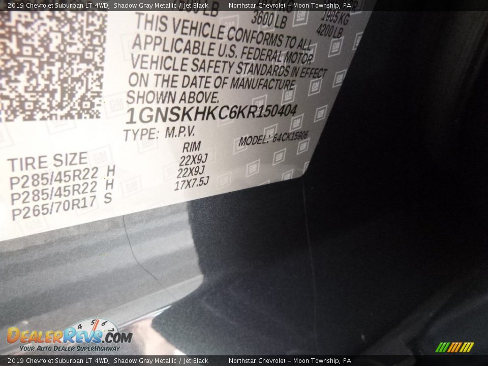 2019 Chevrolet Suburban LT 4WD Shadow Gray Metallic / Jet Black Photo #16