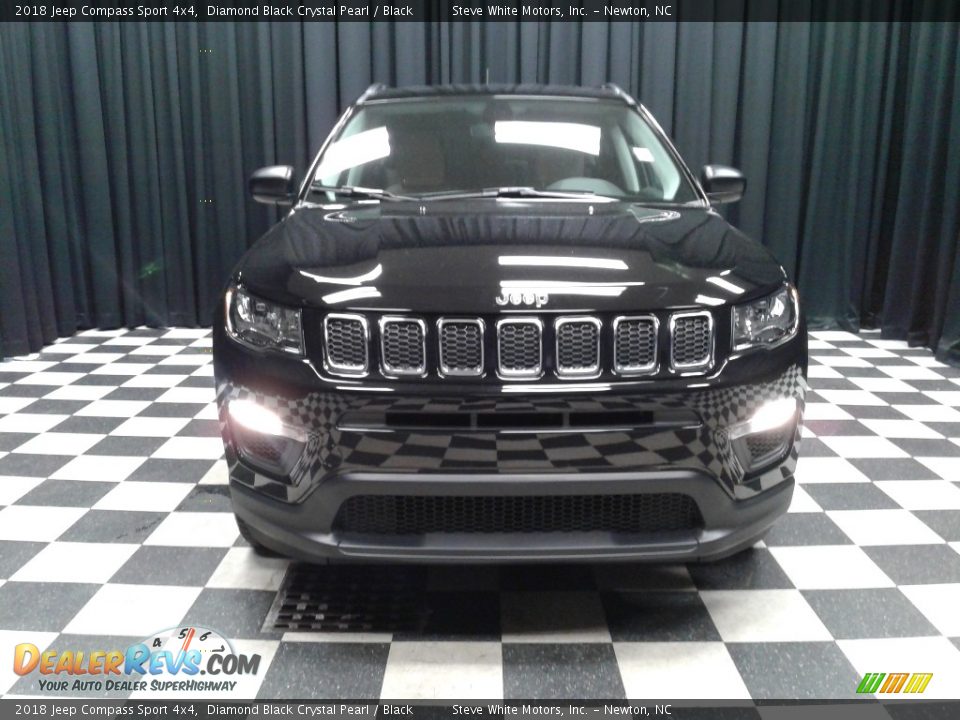 2018 Jeep Compass Sport 4x4 Diamond Black Crystal Pearl / Black Photo #3