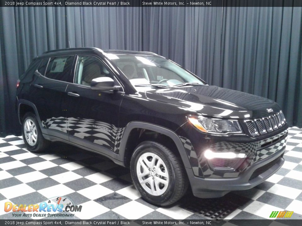 2018 Jeep Compass Sport 4x4 Diamond Black Crystal Pearl / Black Photo #4