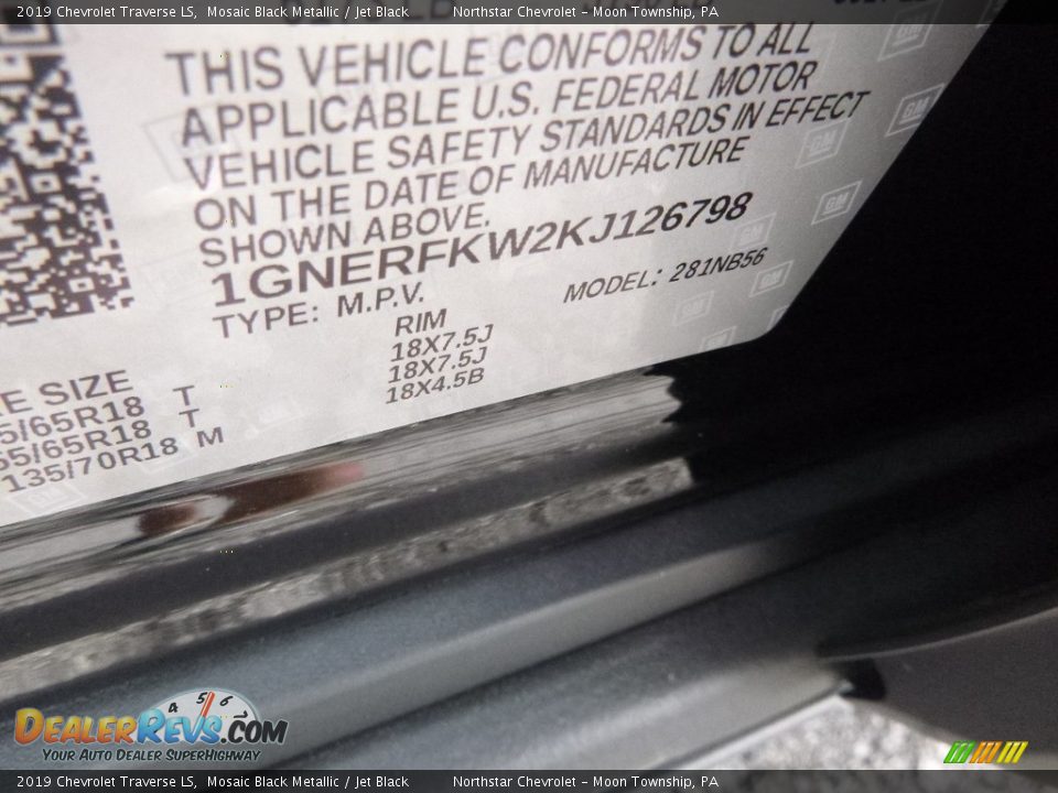 2019 Chevrolet Traverse LS Mosaic Black Metallic / Jet Black Photo #17
