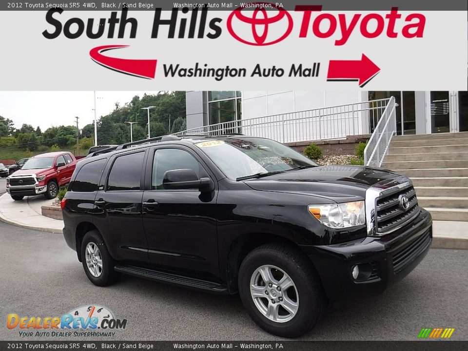 2012 Toyota Sequoia SR5 4WD Black / Sand Beige Photo #1
