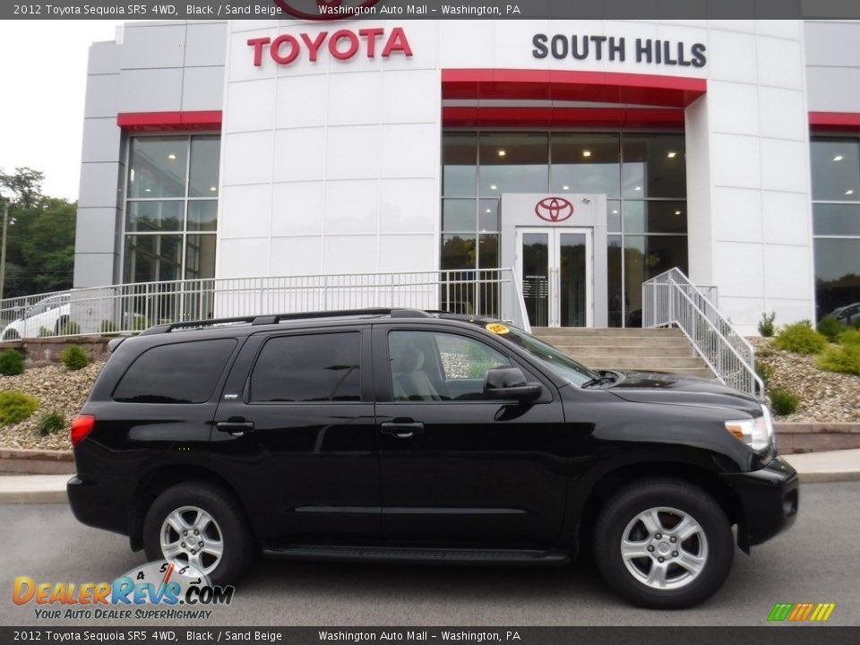2012 Toyota Sequoia SR5 4WD Black / Sand Beige Photo #2