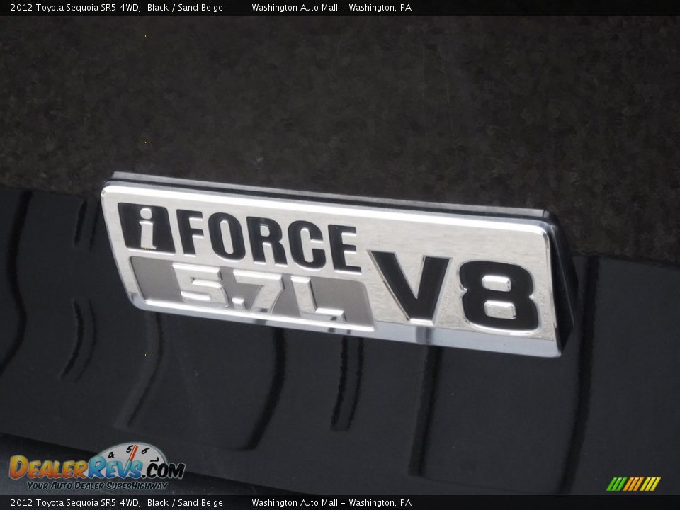 2012 Toyota Sequoia SR5 4WD Black / Sand Beige Photo #12