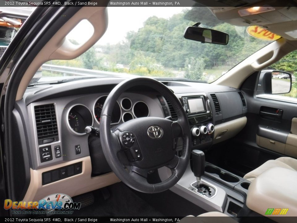 2012 Toyota Sequoia SR5 4WD Black / Sand Beige Photo #14