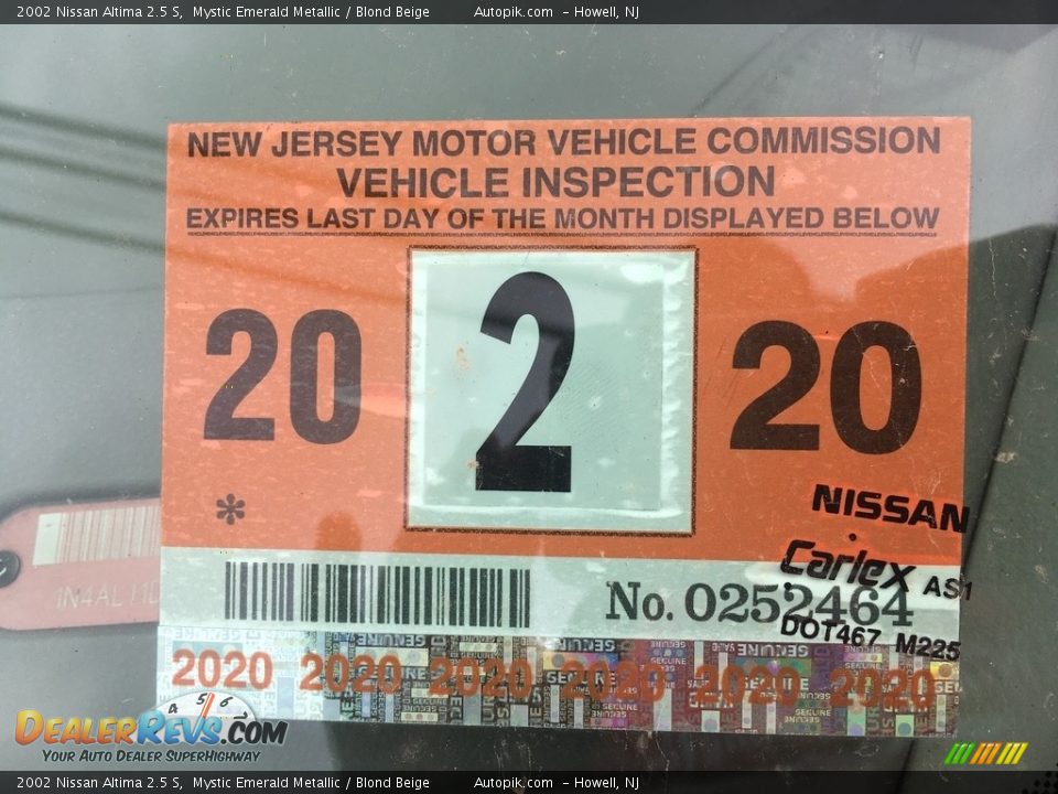 2002 Nissan Altima 2.5 S Mystic Emerald Metallic / Blond Beige Photo #8