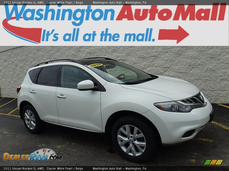 2011 Nissan Murano SL AWD Glacier White Pearl / Beige Photo #1