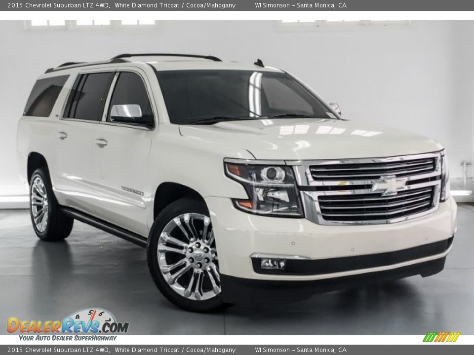 2015 Chevrolet Suburban LTZ 4WD White Diamond Tricoat / Cocoa/Mahogany Photo #14
