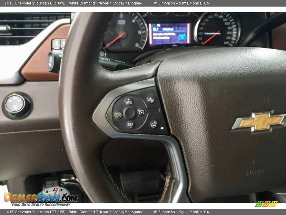 2015 Chevrolet Suburban LTZ 4WD White Diamond Tricoat / Cocoa/Mahogany Photo #19