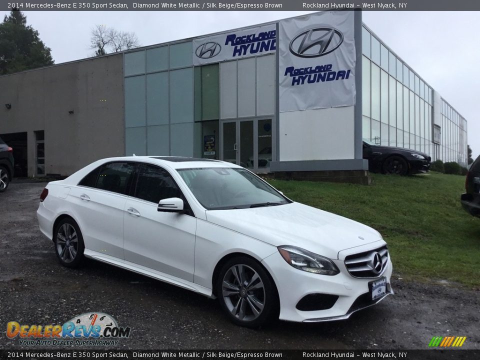 2014 Mercedes-Benz E 350 Sport Sedan Diamond White Metallic / Silk Beige/Espresso Brown Photo #1