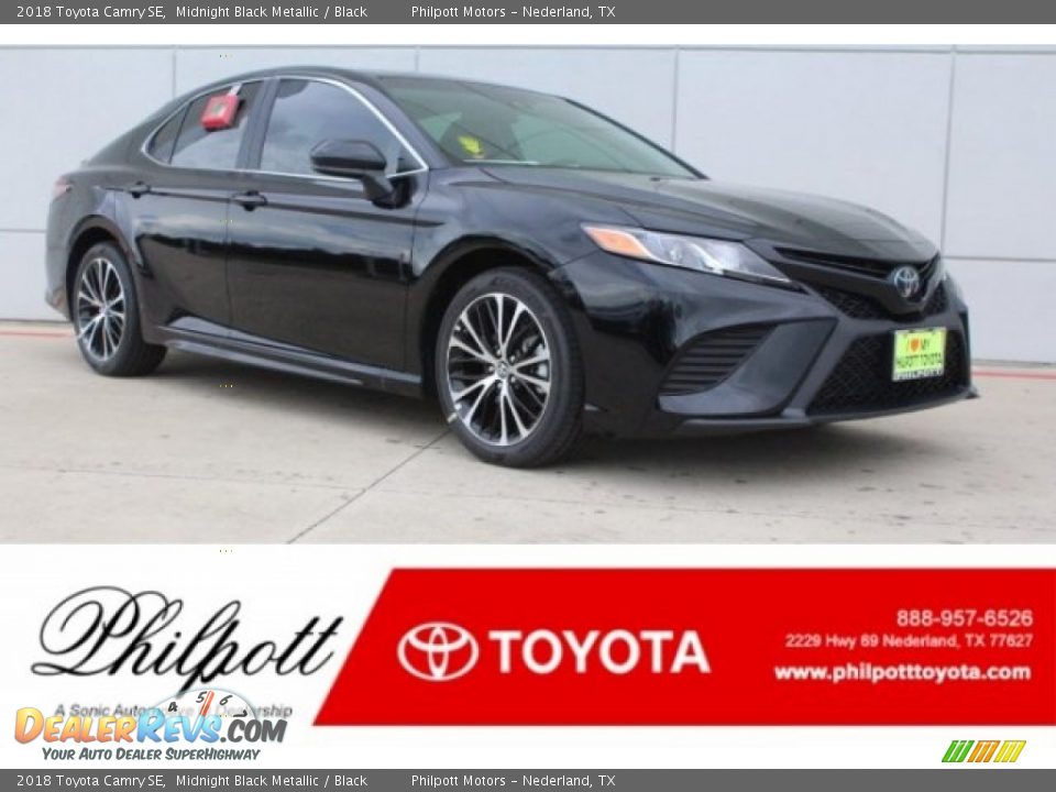 2018 Toyota Camry SE Midnight Black Metallic / Black Photo #1