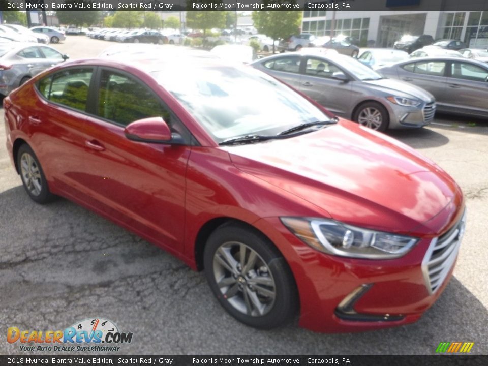 2018 Hyundai Elantra Value Edition Scarlet Red / Gray Photo #3