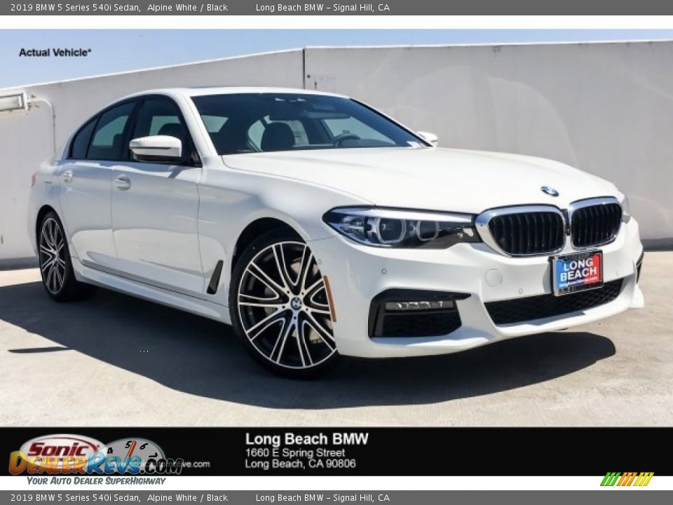 2019 BMW 5 Series 540i Sedan Alpine White / Black Photo #1
