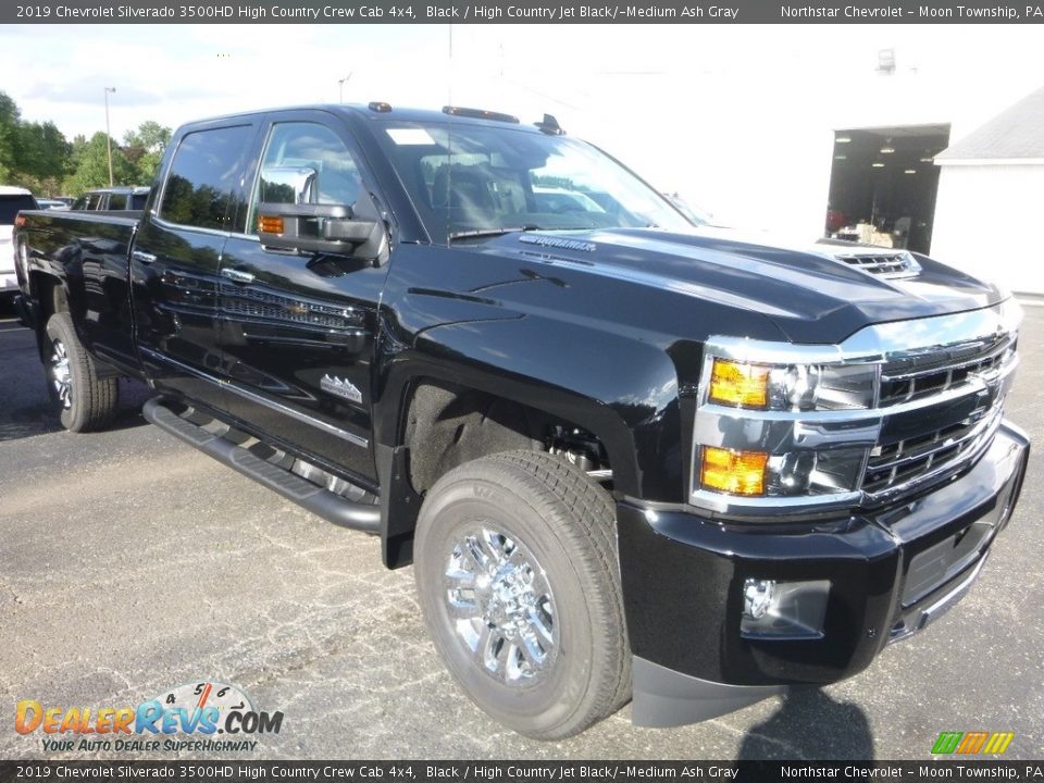 2019 Chevrolet Silverado 3500HD High Country Crew Cab 4x4 Black / High Country Jet Black/­Medium Ash Gray Photo #5