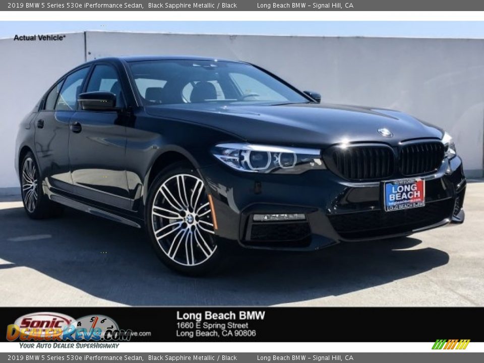 2019 BMW 5 Series 530e iPerformance Sedan Black Sapphire Metallic / Black Photo #1