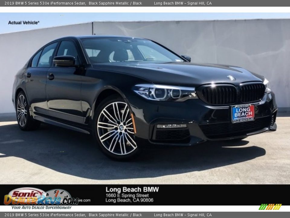 2019 BMW 5 Series 530e iPerformance Sedan Black Sapphire Metallic / Black Photo #1