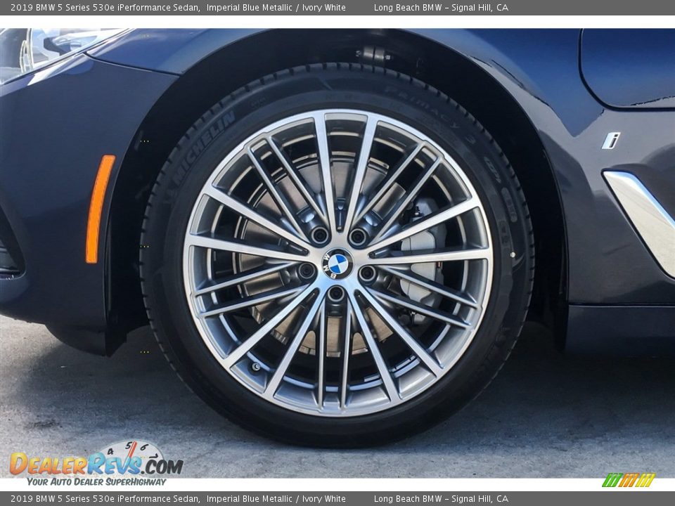 2019 BMW 5 Series 530e iPerformance Sedan Imperial Blue Metallic / Ivory White Photo #9