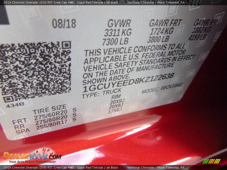 2019 Chevrolet Silverado 1500 RST Crew Cab 4WD Cajun Red Tintcoat / Jet Black Photo #19