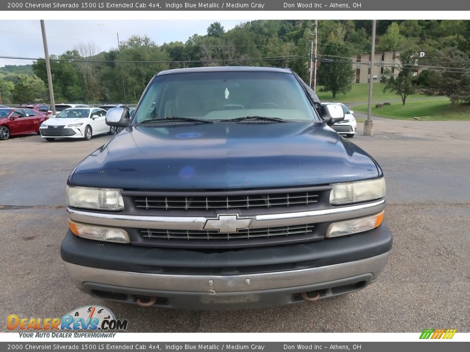 2000 Chevrolet Silverado 1500 LS Extended Cab 4x4 Indigo Blue Metallic / Medium Gray Photo #3