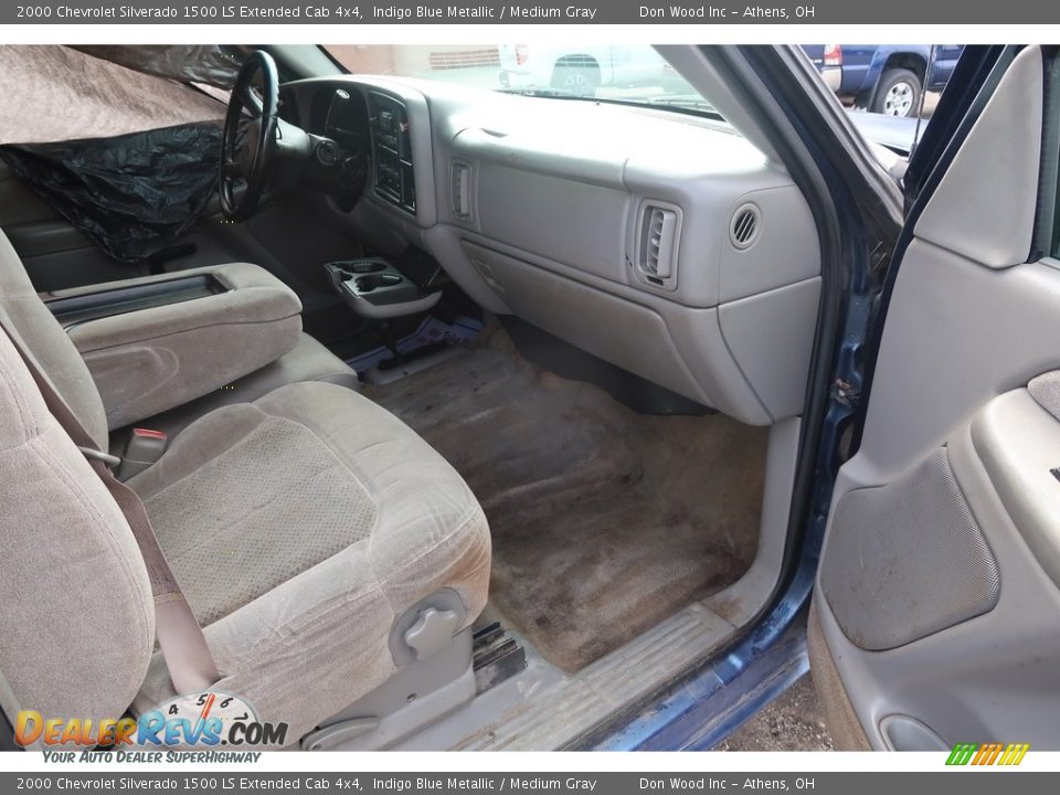 2000 Chevrolet Silverado 1500 LS Extended Cab 4x4 Indigo Blue Metallic / Medium Gray Photo #10
