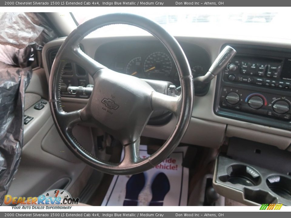 2000 Chevrolet Silverado 1500 LS Extended Cab 4x4 Indigo Blue Metallic / Medium Gray Photo #12