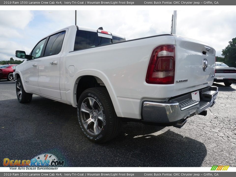 2019 Ram 1500 Laramie Crew Cab 4x4 Ivory Tri–Coat / Mountain Brown/Light Frost Beige Photo #15