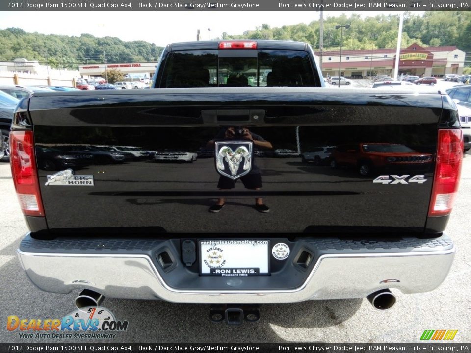 2012 Dodge Ram 1500 SLT Quad Cab 4x4 Black / Dark Slate Gray/Medium Graystone Photo #4