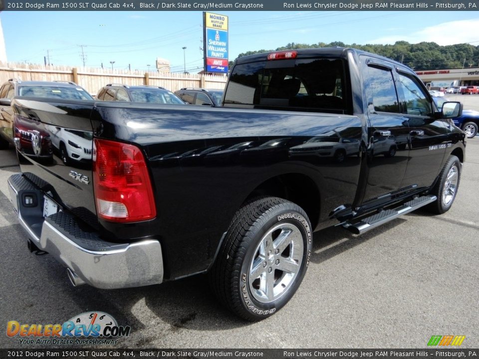 2012 Dodge Ram 1500 SLT Quad Cab 4x4 Black / Dark Slate Gray/Medium Graystone Photo #5