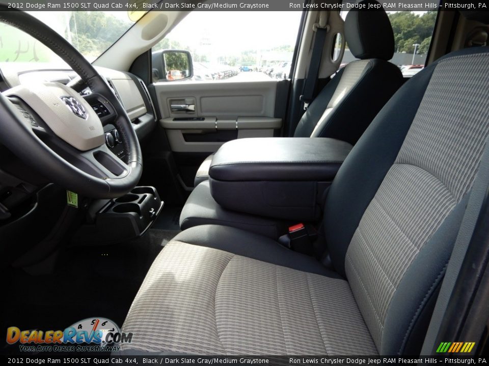 2012 Dodge Ram 1500 SLT Quad Cab 4x4 Black / Dark Slate Gray/Medium Graystone Photo #10