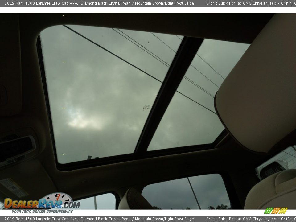 2019 Ram 1500 Laramie Crew Cab 4x4 Diamond Black Crystal Pearl / Mountain Brown/Light Frost Beige Photo #6