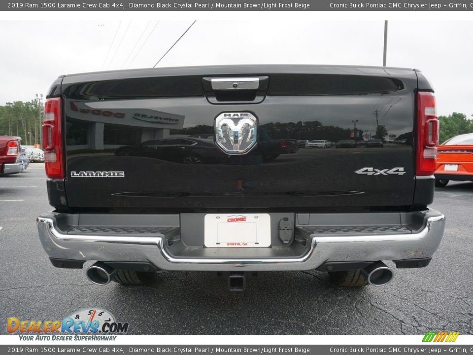 2019 Ram 1500 Laramie Crew Cab 4x4 Diamond Black Crystal Pearl / Mountain Brown/Light Frost Beige Photo #15