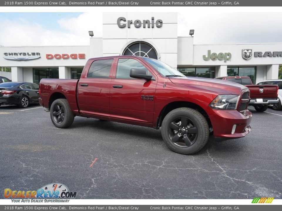 2018 Ram 1500 Express Crew Cab Delmonico Red Pearl / Black/Diesel Gray Photo #1