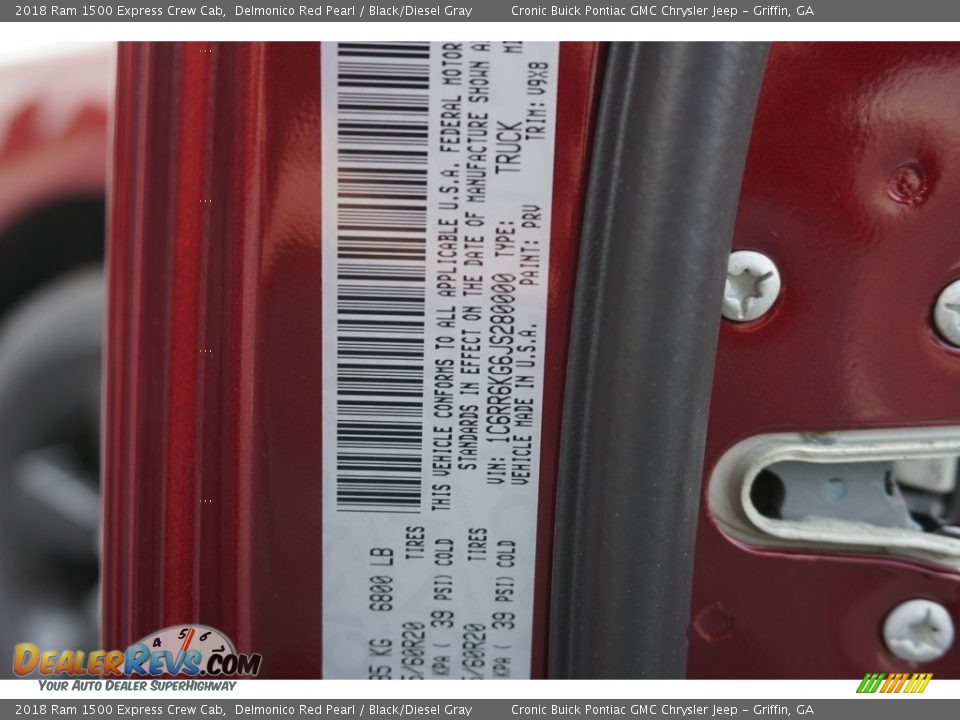 2018 Ram 1500 Express Crew Cab Delmonico Red Pearl / Black/Diesel Gray Photo #13