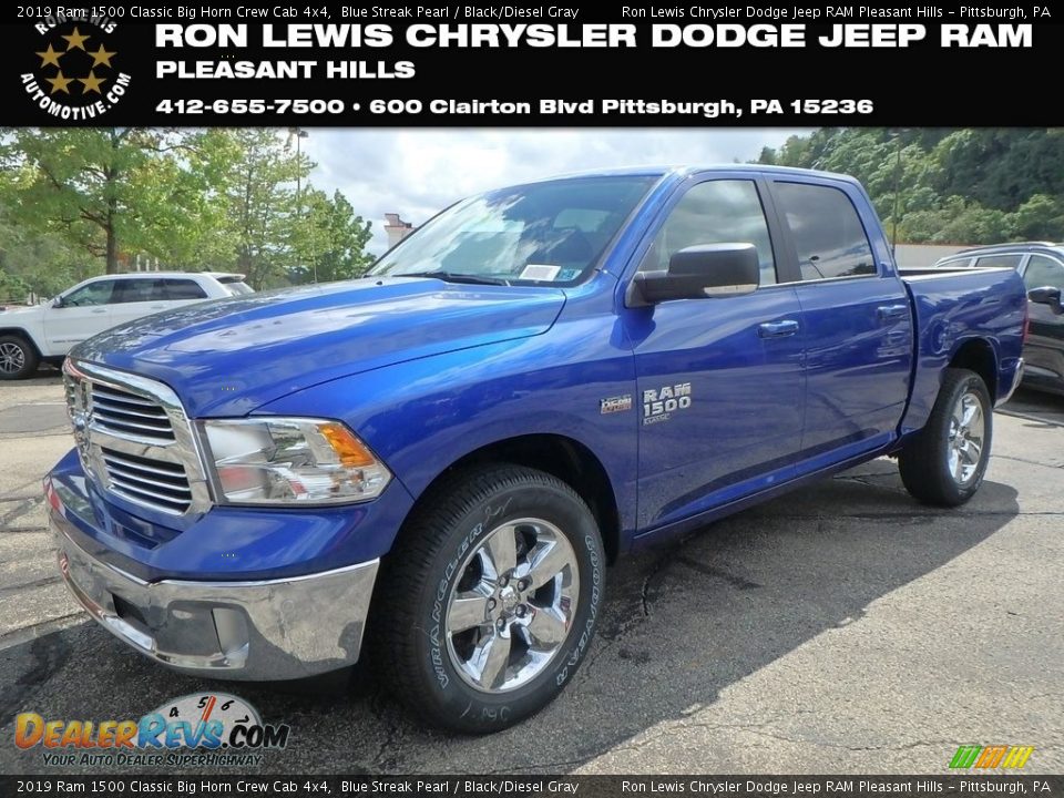 2019 Ram 1500 Classic Big Horn Crew Cab 4x4 Blue Streak Pearl / Black/Diesel Gray Photo #1