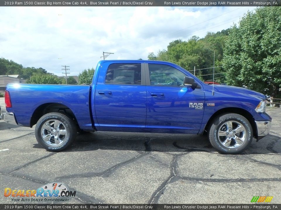 2019 Ram 1500 Classic Big Horn Crew Cab 4x4 Blue Streak Pearl / Black/Diesel Gray Photo #6