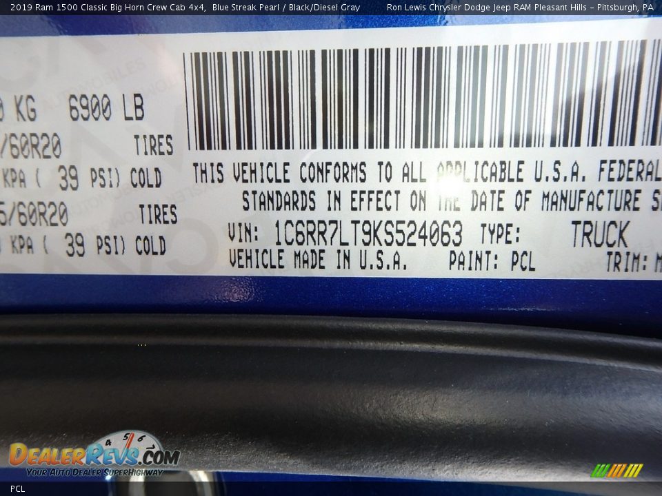 Ram Color Code PCL Blue Streak Pearl