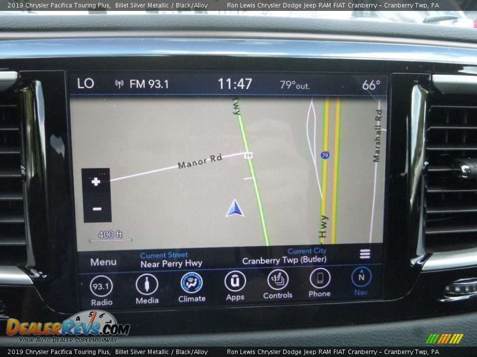 2019 Chrysler Pacifica Touring Plus Billet Silver Metallic / Black/Alloy Photo #18