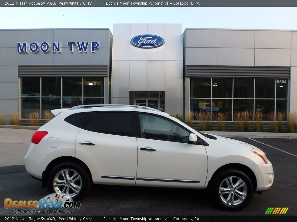 2012 Nissan Rogue SV AWD Pearl White / Gray Photo #1