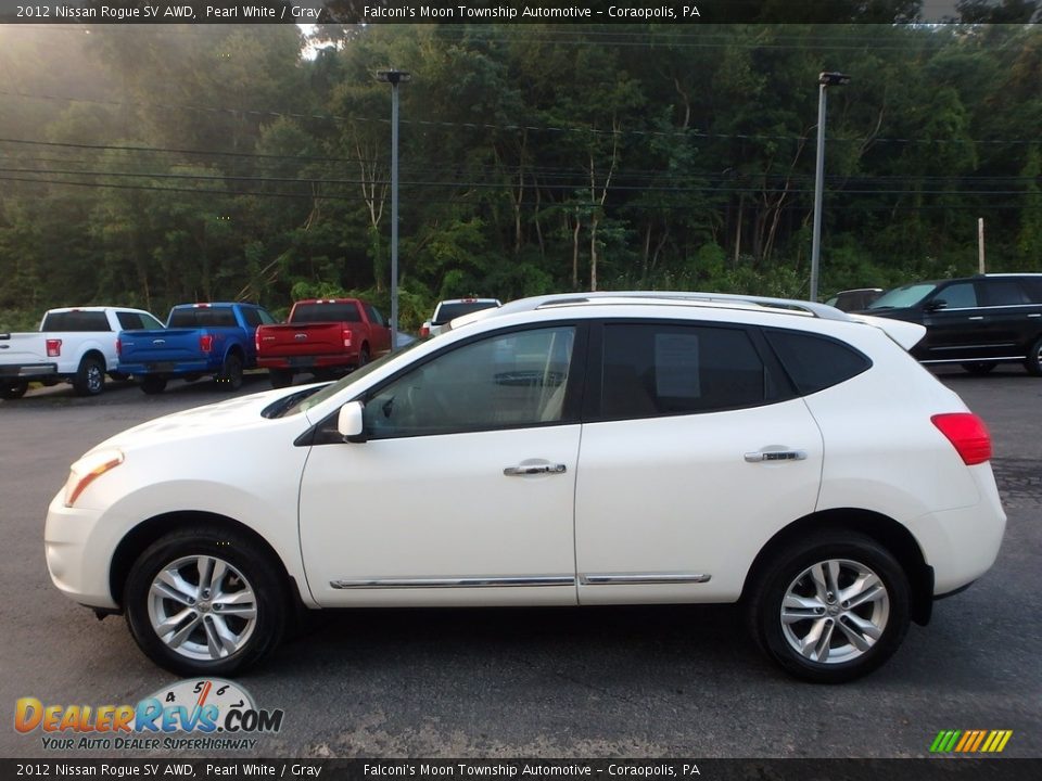 2012 Nissan Rogue SV AWD Pearl White / Gray Photo #6
