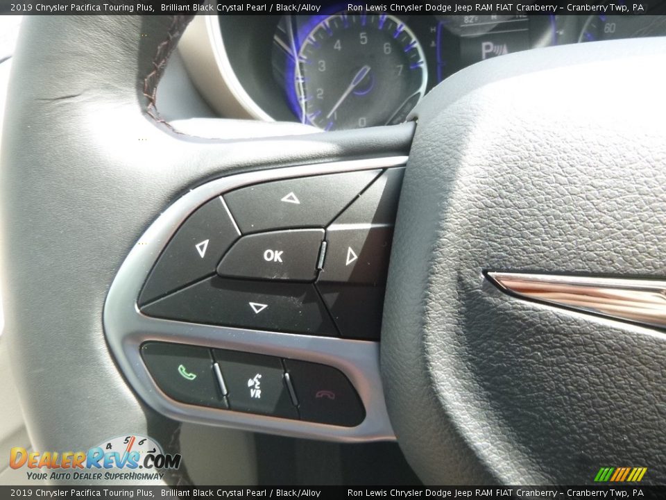 2019 Chrysler Pacifica Touring Plus Brilliant Black Crystal Pearl / Black/Alloy Photo #20