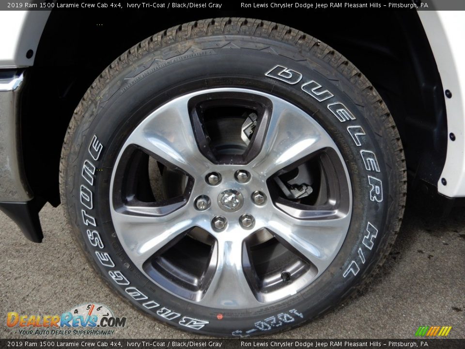 2019 Ram 1500 Laramie Crew Cab 4x4 Ivory Tri–Coat / Black/Diesel Gray Photo #9